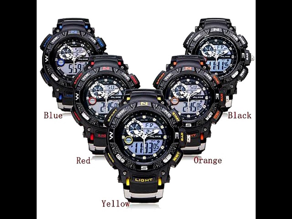 Alike AK1389 Sport Date Chronograph Back Light Black Men Wrist Watch