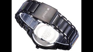 Fashion CURREN 8106 Black Stainless Steel Round Men Quartz Wrist Watch