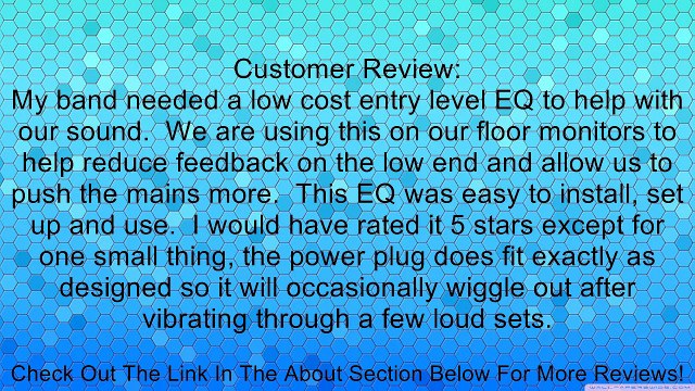 Nady GEQ-131 (1U) 1-Channel 31-Band Graphic Equalizer Review