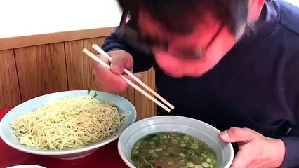 真岡市ラーメンショッ◯真岡店で、つけ麺5玉+大盛ライスで朝から大食い