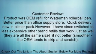 Waterman(R) Refill, Rollerball, Fine Point, 0.5 mm, Black Review