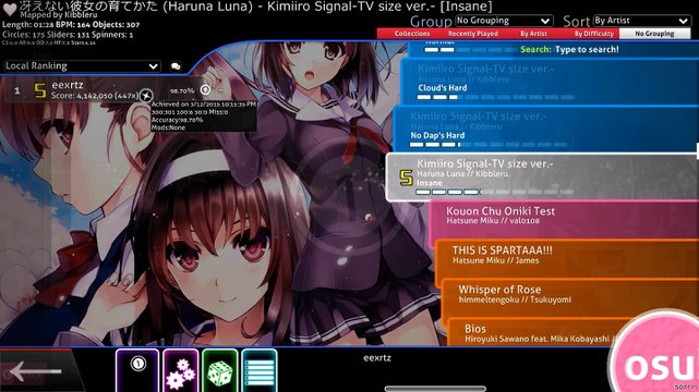 Osu! Haruna Luna - kimiiro signal-TV Size ver.-[Insane]
