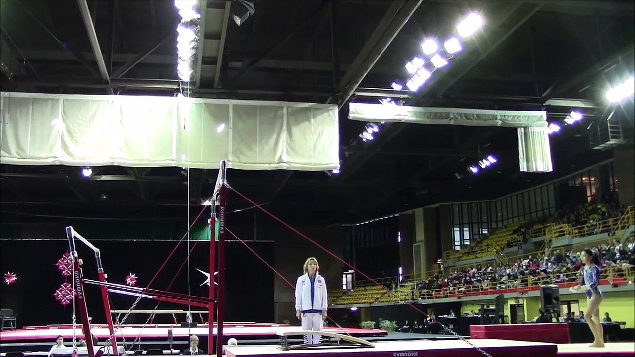 Coach Catches Gymnast Twice | UB | Finals | L'International Gymnix 2015