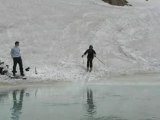 chute ski sur lac