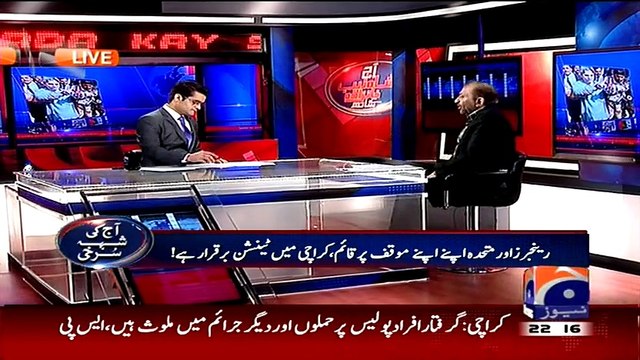 Aaj Shahzaib Khanzada Ke Saath(Farooq Sattar Exclusive..) – 12th March 2015