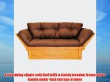 WorldStores Single Day Bed with Drawer in Brown - 2 Seater Sofa Bed - Wooden Frame - Single