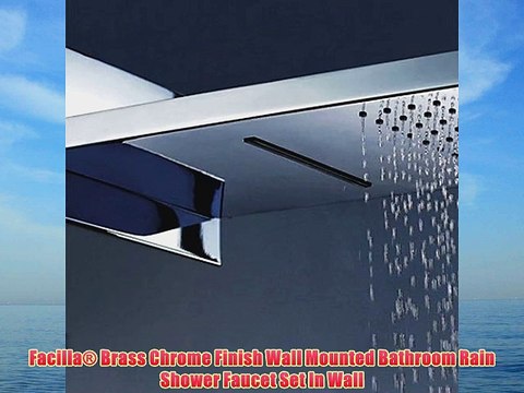 Facilla? Brass Chrome Finish Wall Mounted Bathroom Rain Shower Faucet Set In Wall