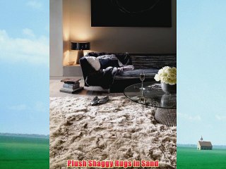 Plush Shaggy Rugs in Sand