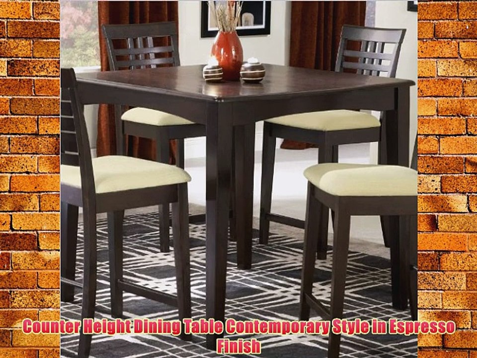 Counter Height Dining Table Contemporary Style in Espresso Finish