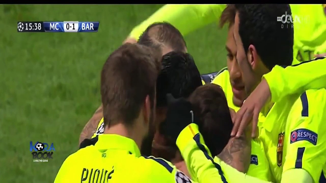 أهداف مباراة مانشستر سيتي 1-2 برشلونة [24 2 2015] حفيظ دراجي [HD]