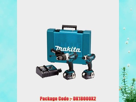 Makita DK18000X2 18V LXT 2Piece Cordless Kit (3x Batteries)