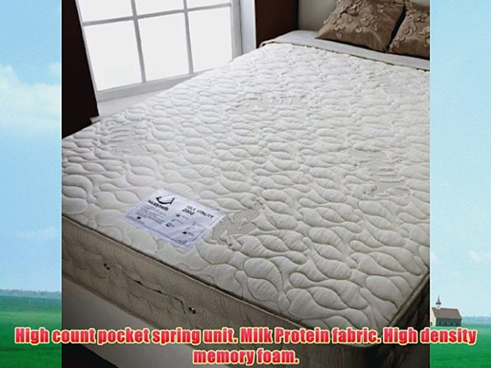 Happy Beds Milk Vitality 2000 Double Memory Foam Pocket Sprung Mattress 4.6 ft