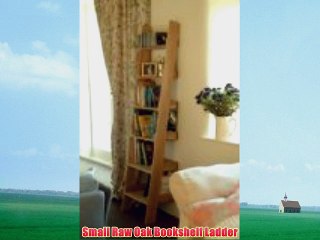 Small Raw Oak Bookshelf Ladder