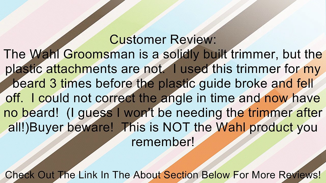 Wahl 9918-6171 Groomsman Beard and Mustache Trimmer Review