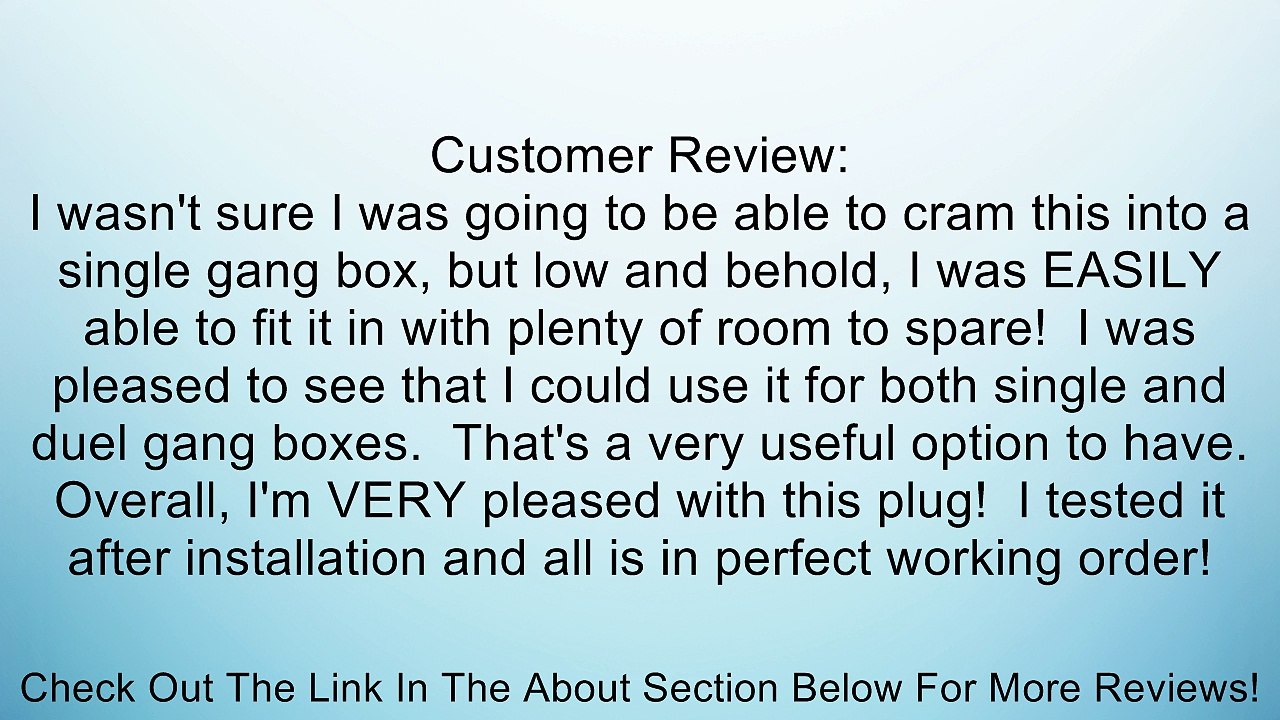 Leviton 071-00278-000 4 Wire 30 Amp 250 Volt Flush Mount Dryer Receptacle Review