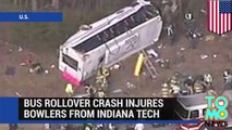 Strange bus crash: bus drives erratically, rolls over, crashes, injuring Indiana Tech bowling team