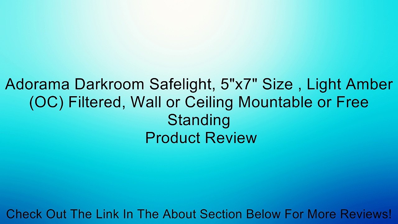 Adorama Darkroom Safelight, 5"x7" Size , Light Amber (OC) Filtered, Wall or Ceiling Mountable or Free Standing Review