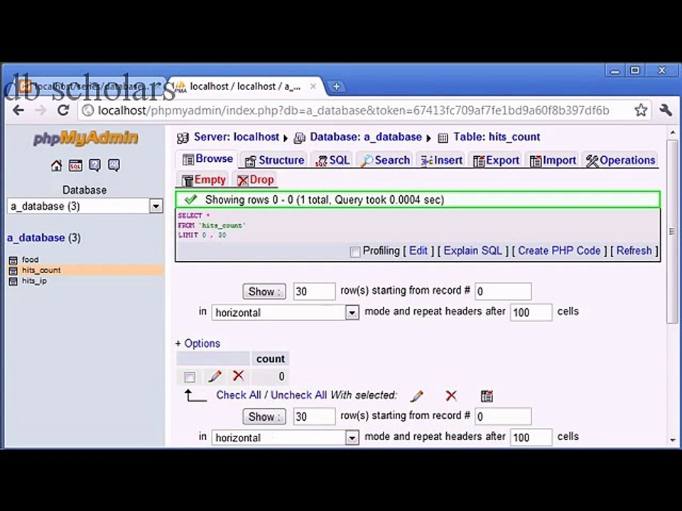 PHP Lecture (124) Creating a Database Hit Counter Part 2