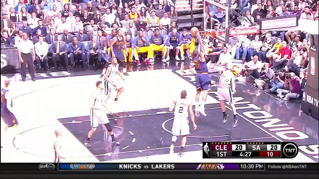 LeBron James Dunk Over Manu Ginobili - Cavaliers vs Spurs - March 12, 2015 - NBA Season 2014-15