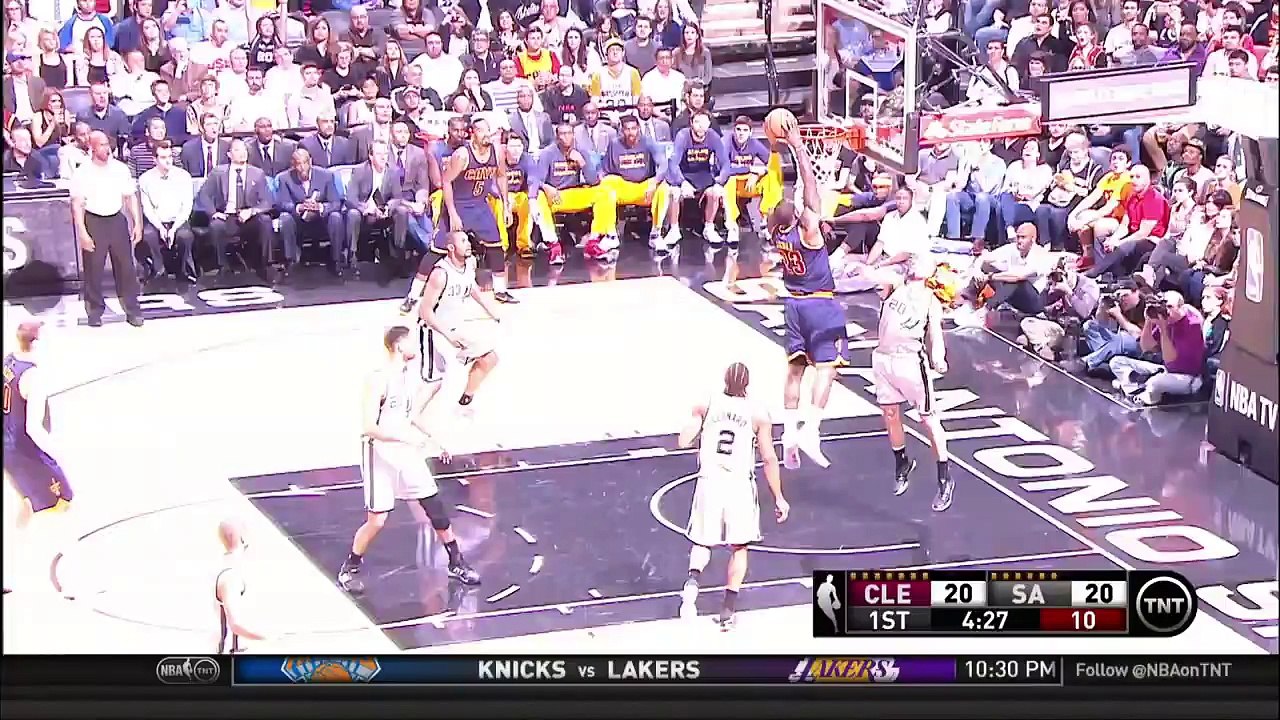 LeBron James Dunk Over Manu Ginobili - Cavaliers vs Spurs - March 12, 2015 - NBA Season 2014-15
