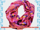 AQ Aqua Accessories Womens Knit Oblong Fashion Scarf (Pink/ Peacock)