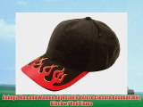 AshopZ Men and Women Adjustable Velcro Closure Baseball Hat Black w/ Red Flame