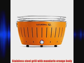 LotusGrill XL Mandarin Orange Smokeless Charcoal Grill With Transport Bag