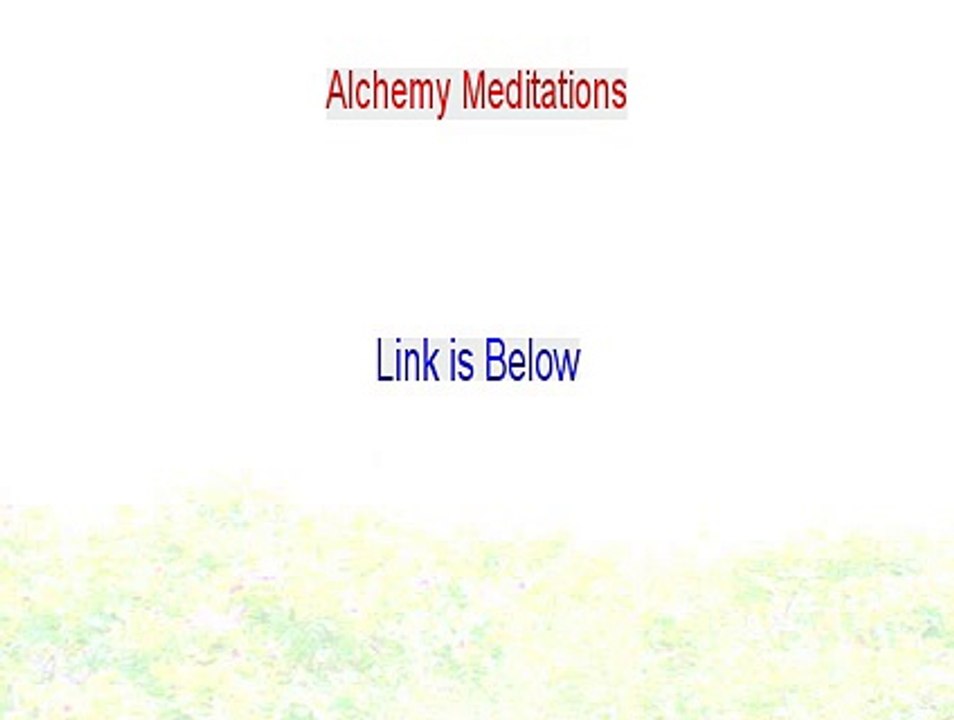 Alchemy Meditations PDF Download - Instant Download (2015)