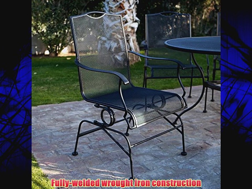 Woodard Woodard Stanton Wrought Iron Coil Spring Dining Chair - Set of 2 - Textured Black Wrought