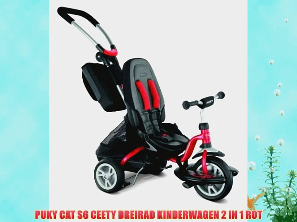 PUKY CAT S6 CEETY DREIRAD KINDERWAGEN 2 IN 1 ROT