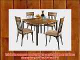 Roundhill Furniture 5-Piece Wood and Metal Dining Room Set Includes Table with 4 Chairs
