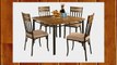 Roundhill Furniture 5-Piece Wood and Metal Dining Room Set Includes Table with 4 Chairs