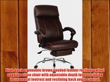 VIVA OFFICE Chair High Back Brown Bonded Leather Swivel Napping Chair with Footrest- Viva08501-Brown