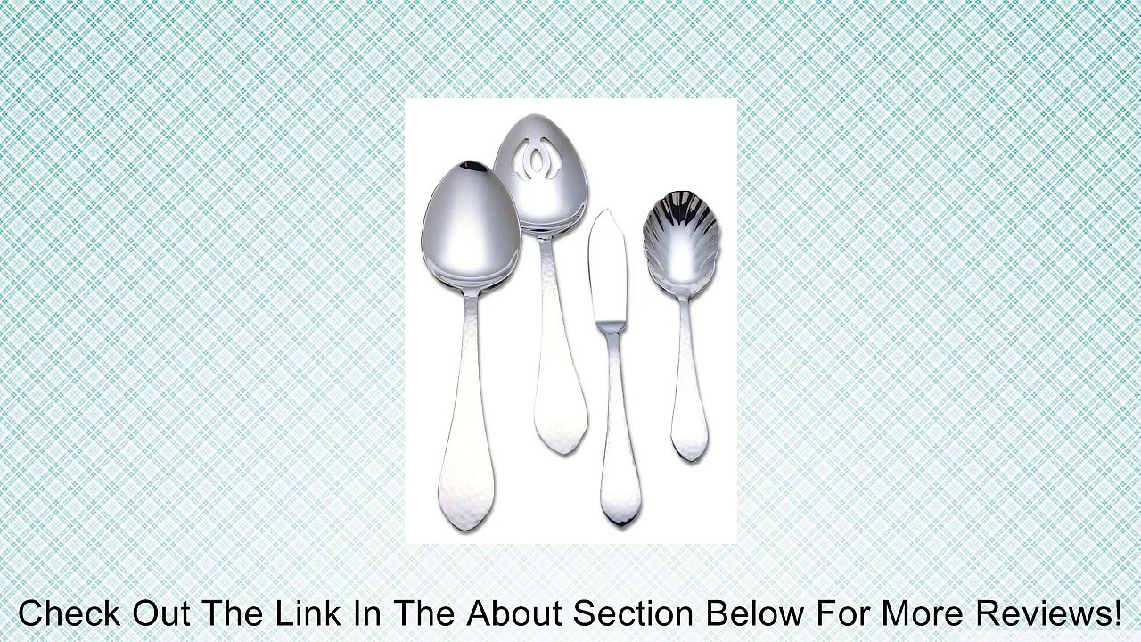 Reed & Barton Hammered Antique 18/10 Stainless Steel 4-Piece Flatware Hostess Set Review