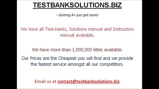 Buy Testbank and Solutions manual for all books