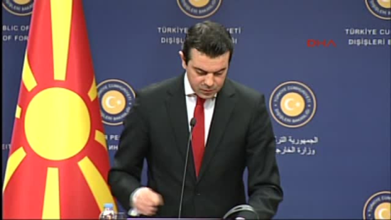 Dışişleri Bakanı Mevlüt Çavuşoğlu Makedonya Dışişleri Bakanı Nikola Poposki'yle ile Ortak Basın...