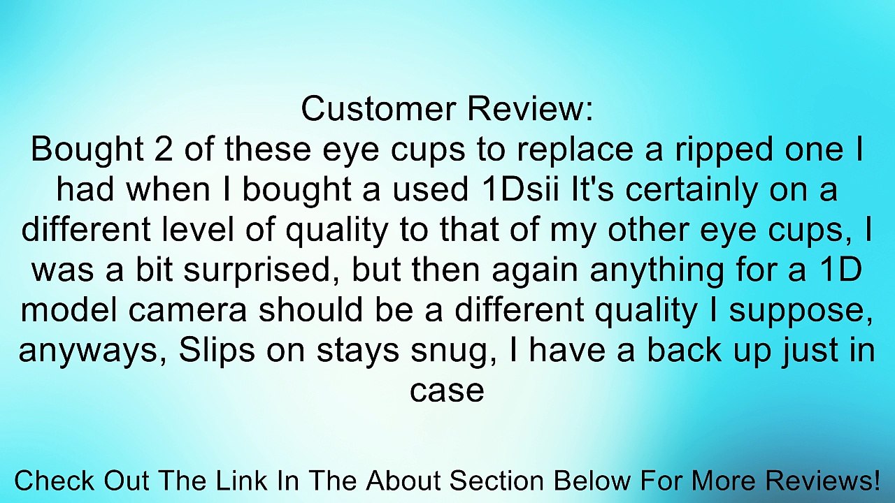 Canon EOS Eyecup EC-II for the EOS 1v, 1N, 1N RS, 1D, 1Ds & 1D Mark II SLR Cameras. Review