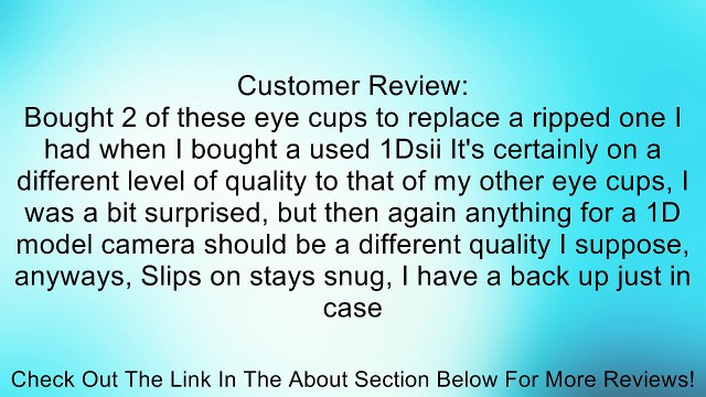 Canon EOS Eyecup EC-II for the EOS 1v, 1N, 1N RS, 1D, 1Ds & 1D Mark II SLR Cameras. Review