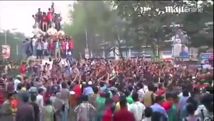 Bangladesh Vs England ICC World Cup 2015 - Bangal Peoples Celebrating The Historical Victory