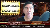Toronto Raptors vs. Miami Heat Free Pick Prediction NBA Pro Basketball Odds Preview 3-13-2015