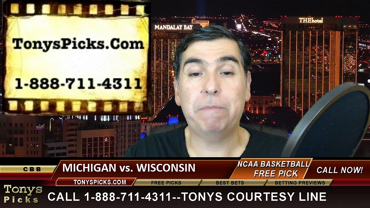 Wisconsin Badgers vs. Michigan Wolverines Free Pick Prediction Big Ten Tournament NCAA College Basketball Odds Preview 3-13-2015