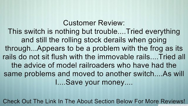 HO Scale Bachmann Trains Snap-Fit E-Z Track Remote Turnout - Left Review