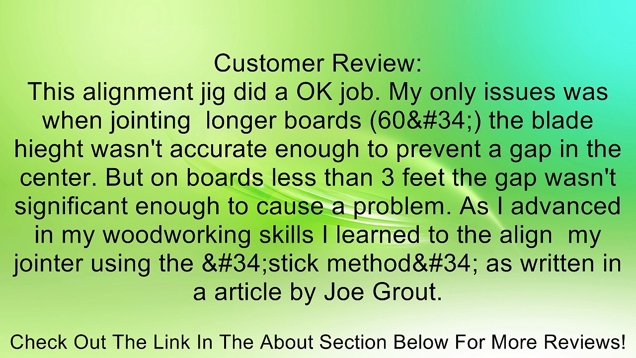 Woodstock W1211A Jig Standard Jointer Pal Review