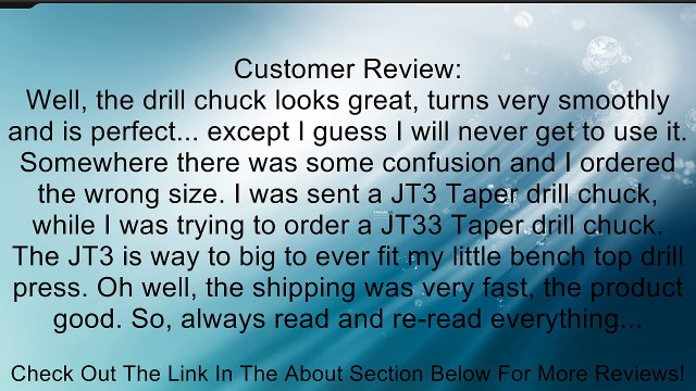 Woodstock D2738 1/32-Inch to 5/8-Inch JT3 Taper Drill Chuck Review
