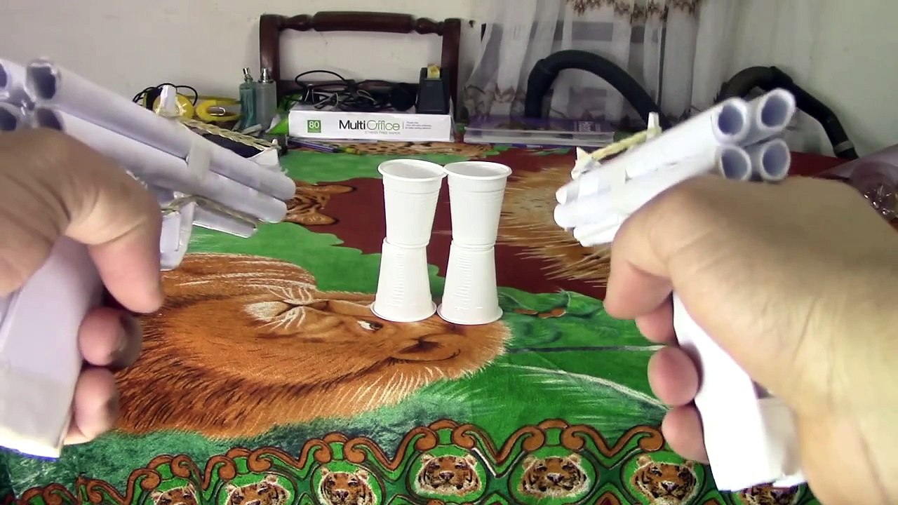 How to Make a Paper Gun That Shoots - ( Rubber Band Paper Gun with Trigger )