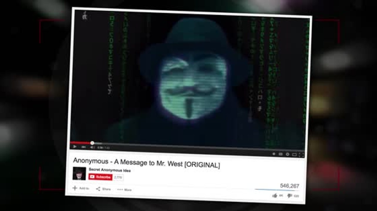 Die 'Anonymous' Hacker lästern in einem neuen Video über Kanye West