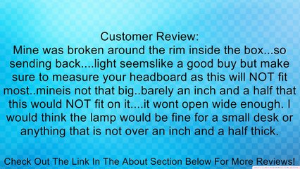 Pro Track® Black Mini Accent Headboard Clip Light Review