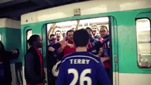 Happy PSG Fans Shove Terry Off Paris Metro Train - PariSG300 - YouTube