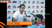 Sporting Cristal: Renzo Sheput revienta cohetes a Carlos Lobatón