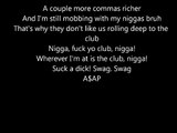 ASAP Rocky Thuggin' Noise Lyrics On Screen ( ASAP MOB )